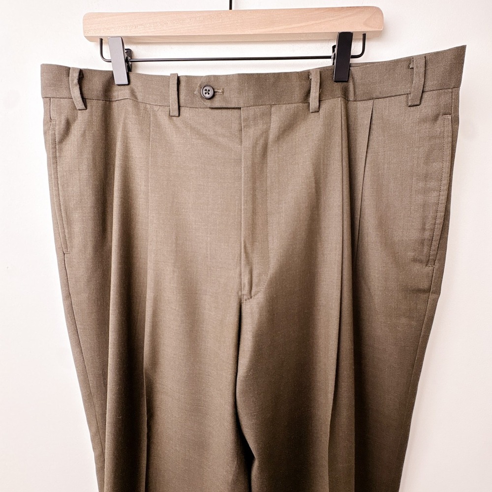 VIntage Lauren Ralph Lauren Y2K Pleated Trousers Mens 38x34 Tan Cuffed - Picture 3 of 7